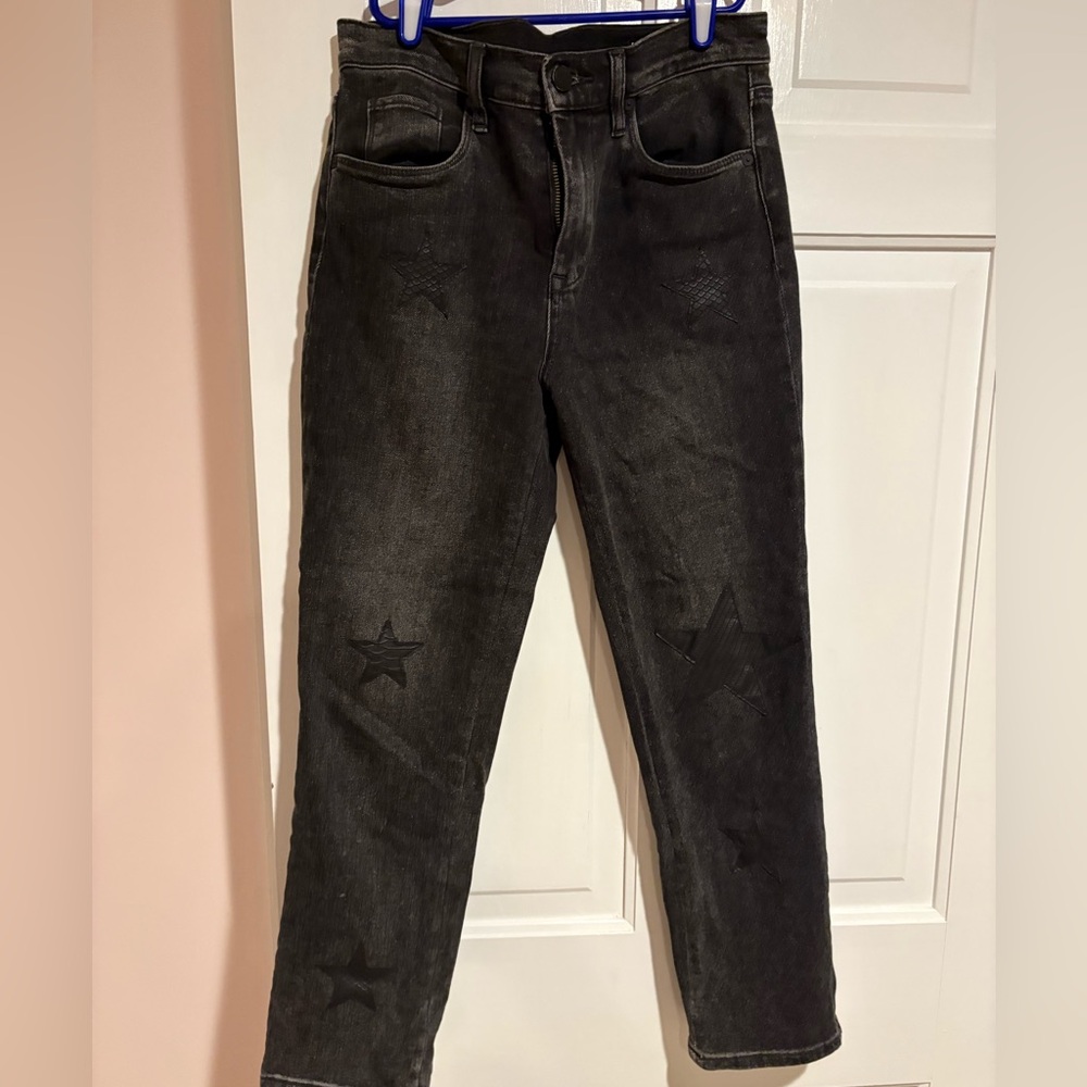 Blank NYC Black Star-Embellished Cropped Jeans